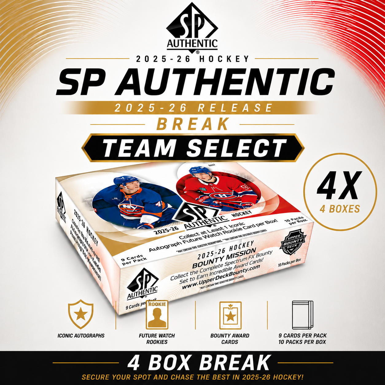 TEAM SELECT #8028 // 4X SP AUTHENTIC 25-26