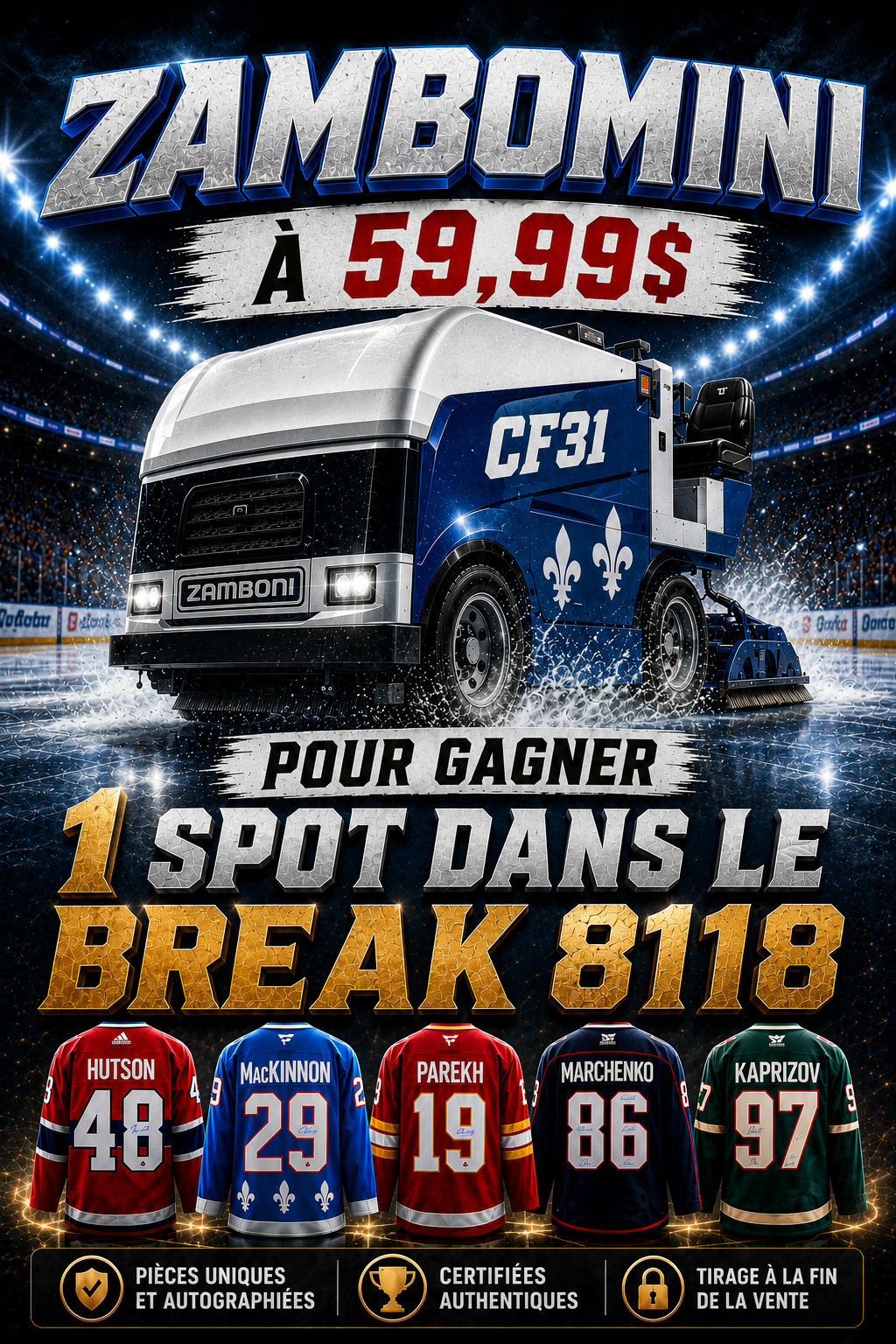 ZAMBOMINI 1 8118 1 CFBOX JERSEY AUTO EDITION LIMITEE