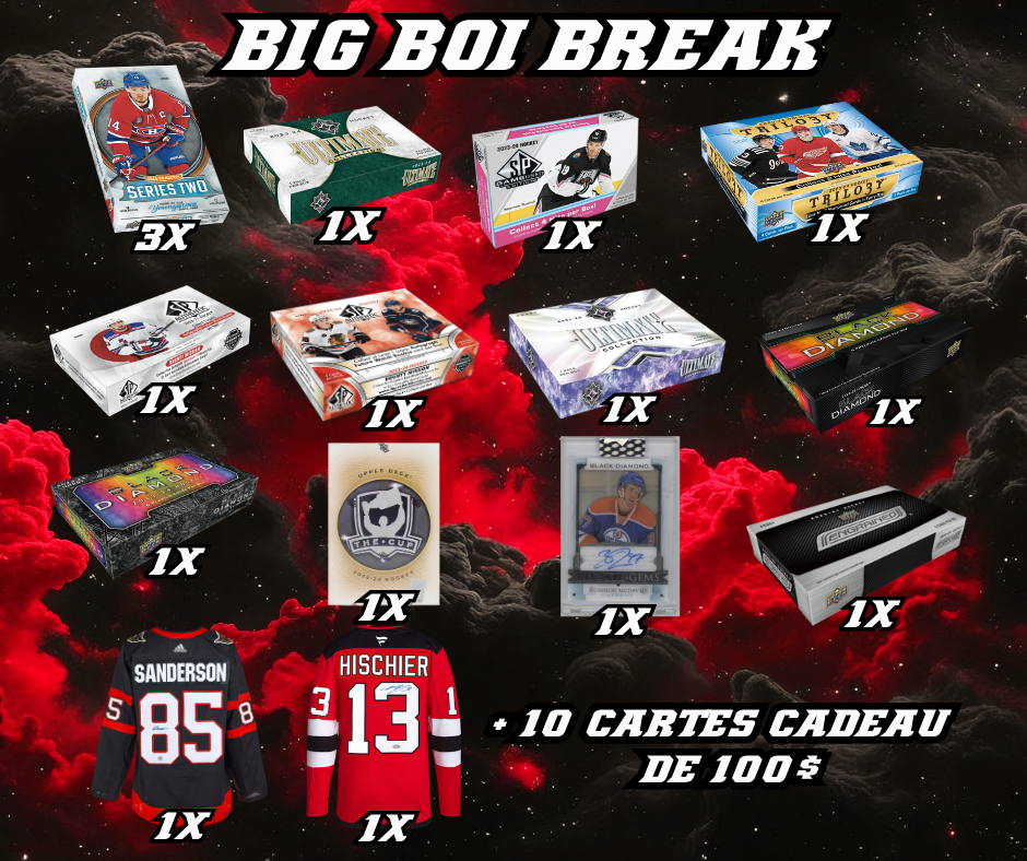 TEAM RANDOM HOCKEY #7814 // BIG BOI 13 BOX + 2 JERSEYS + MCDAVID + CARTES CADEAUX