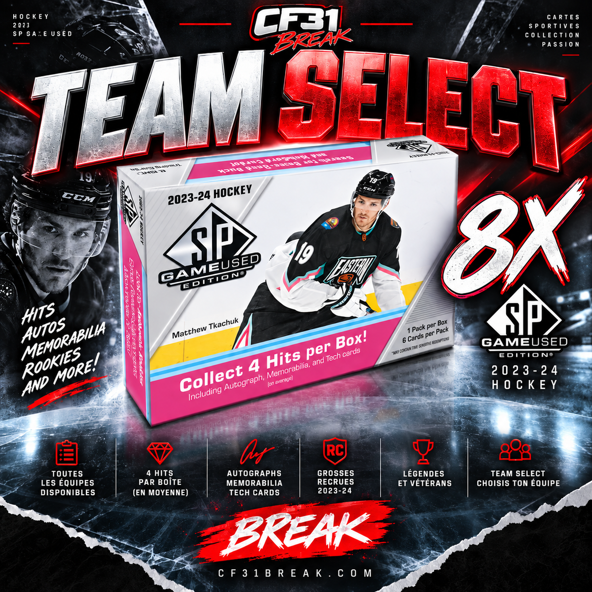 TEAM SELECT #8243 // 8X SP GAME USED 23-24